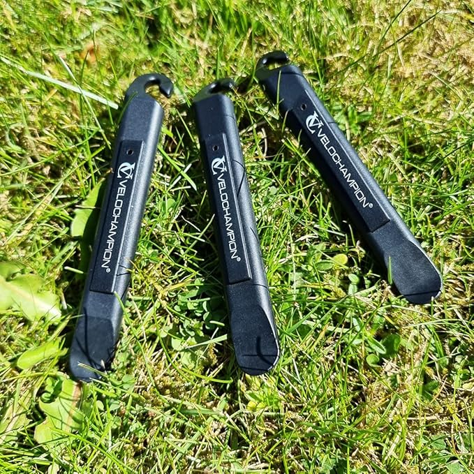 VeloChampion Puncture Repair Kit | Self-Adhesive Bike Tyre Patches for Road, MTB, BMX, Ebike| Travel Size Bicycle Puncture Repair Kit | 6, 10 or 40 Pack + Optional Tyre Levers