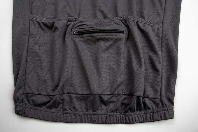 Men's Cycling Jersey Short Sleeves Bike Jersey 1/3 Zipper Solid Color Club Fit, Biking Cycling Shirt Zipper Pocket