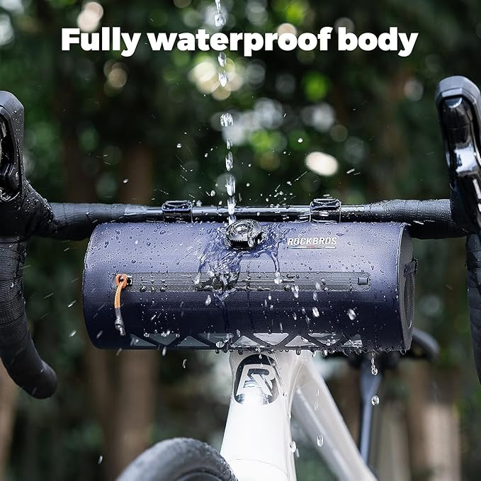 ROCKBROS Bike Handlebar Bag Knob Bike Bag Waterproof Bicycle Front Top Tube Bag 2L Capacity Front Storage Pack Reliable Lightweight for Road Mountain Bike Cycling Travel