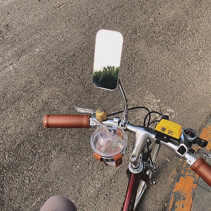 Vintage Bike Mirror Metal bicycle mirror for handlebars Rearview Mirror Cruiser Bike Mirror Electric Bike mirror Side Mirror Galvanized Steel Frame for The Retro Bike Parts