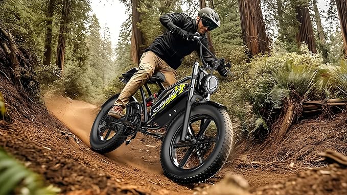 Electric Bike for Adults 1500W Peak 20" Fat Tire All-Terrain E-Bike 80 Miles 30MPH Electric Dirt Bike for Road Sand Mountain Snow - 48V 20/30AH Battery Powered Electric Motorcycle