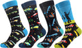 WeciBor Men's Dress Funny Crazy Colorful Novelty Combed Cotton Crew Socks 12 Pack - Size 7-10/10-13/13-15