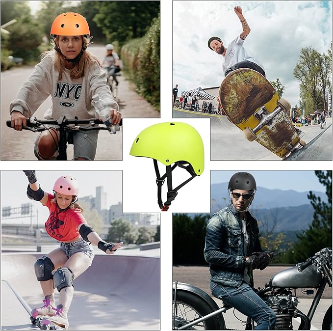 67i Bike Helmet Skateboard Helmet for Adult Cycling Bicycle Scooter Helmets for Men Women Adjustable for Multi-Sport Bicycle Scooter Inline Cycling Skateboarding
