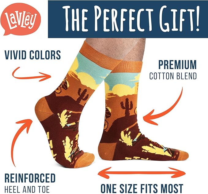 Lavley Bike Socks - Gifts for cyclists and mountain bikers - Fun holiday or birthday gift - Great stocking stuffer