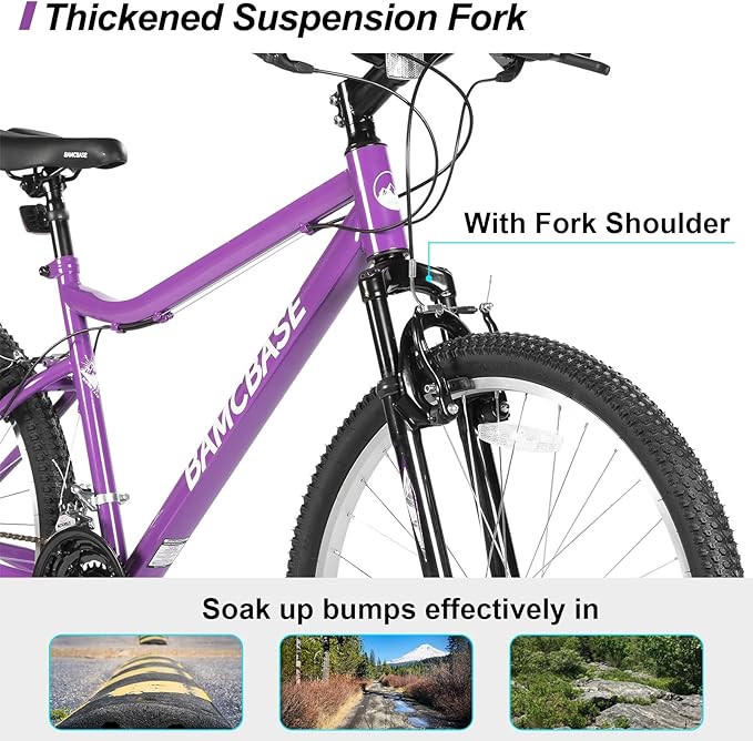 HILAND Adult 26 Inch Mountain Bike, Mens Womens Bicycle, High-Carbon Steel Frame Mountain Bicycle, Sport MTB for Adults, Multi-Color