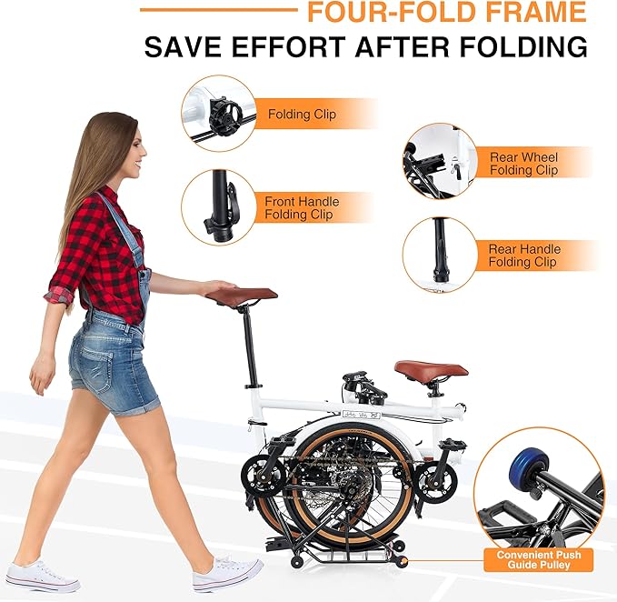 Folding Tandem Bike for Adults,20" Folding Bike Dual Drive Tandem Bicycle,Foldable with Rolling Stand for Easy Transport