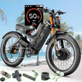 eAhora Romeo Pro 3/2 [2026] 46-50 Mph Electric Bike for Adults, Peak 5600W Dual Motor Ebike, 60V/52V 80Ah/70Ah 250 Miles Long Range E Bike, 26”*4.0 Fat Tire Air Full Suspension Off-Road E-Bike