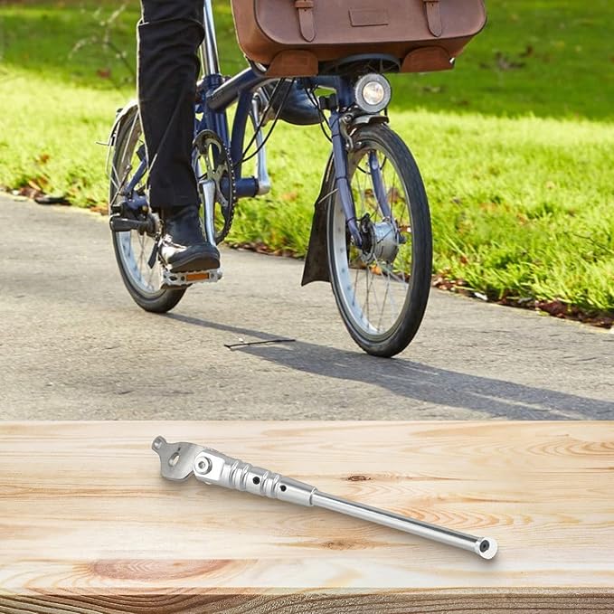 Adjustable Bicycle Kickstand, Bike Side Support Kick Stand, Single Leg Adjustable Aluminum Stands Mount Support, Folding Bicycles Modification For Folding Bikes With Installation Tools Length(silver)