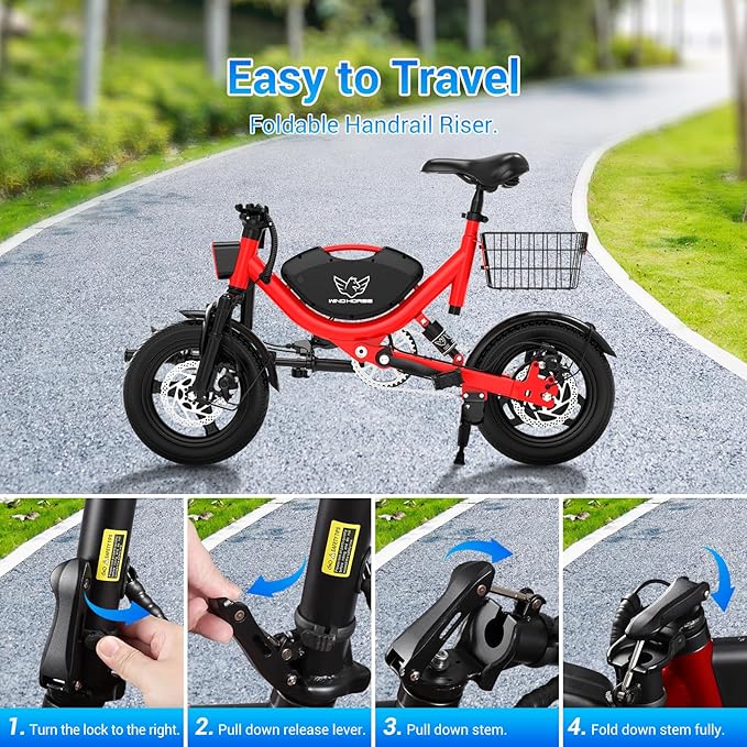 SEHOMY Folding Electric Bike for Adults 330LBS, 710W Peak Motor, 22mph ults Electric Bicycles, 14" Foldable Ebike for Teen 13+, 36V Battery, 35MIles Range, Throttle & Pedal Assist, Commuter Ebikes,