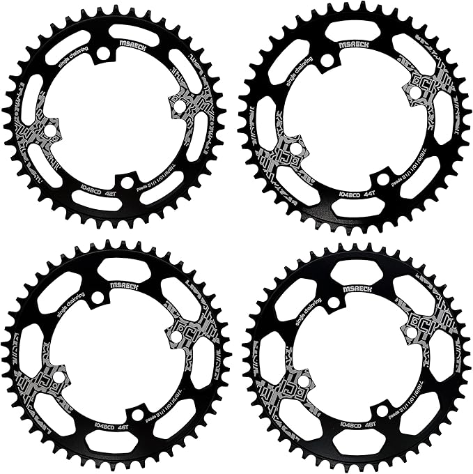 Round Oval Chainring 104 BCD 32T 34T 36T 38T 40T 42T 44T 46T 48T 50T 52T Narrow Wide Single Chain Ring for Road Bikes, Mountain Bikes, BMX MTB Bike