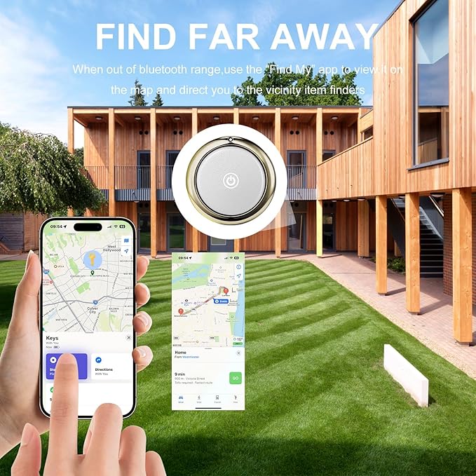 Tracker Tag Finders Work for Apple Find My (iOS Only) GPS Tracker for Luggage Keys Backpack (Blue&White, 2Pack)