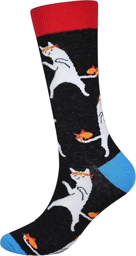 Cansok Men's 2/4 Packs Fun Crazy Novelty Dress Crew Socks
