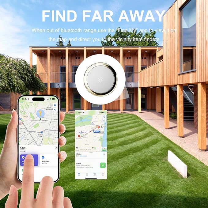 Bluetooth Tracker Item Finders Work for Apple Find My (iOS Only) APP GPS Tracker for Dogs Cats Luggage Keys Backpack Satchel Etc (Black*White, 2Pack)