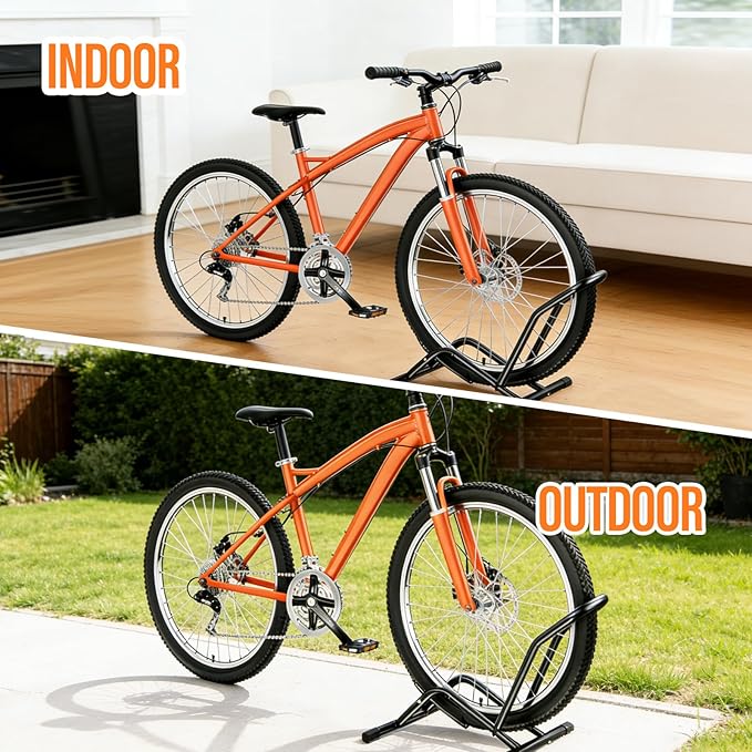 NEW Bike Stand Floor for 16-29" | Roll in/out Bike Rack Garage | Easy Parking Bike Storage | Bicycle Stand Fits Tires <3.4" | In&Outdoor Bike Holder | for Bike Repair & eBike Stand etc.