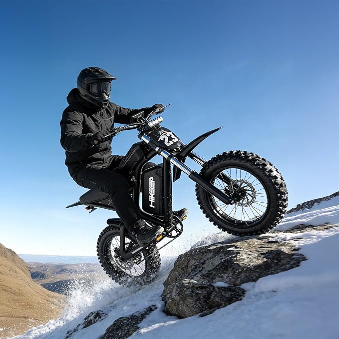 Electric Dirt Bike for Adults, 1500W-3000W Peak Ebike, 16"/20" Fat Tire All-Terrain E-Bike, Dual Suspension Off-Road Racing Machine for Camping & RV Travel, 48V/52V, UL 2849 Certified