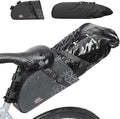 KEMIMOTO Bike Seat Bag Detachable, 11-13L Fully Waterproof Bicycle Saddle Pack with Reflective Panel, Reinforced PP Hardboard Base & Elastic Storage Bikepacking Pouch for MTB Road Bikes E-Bikes