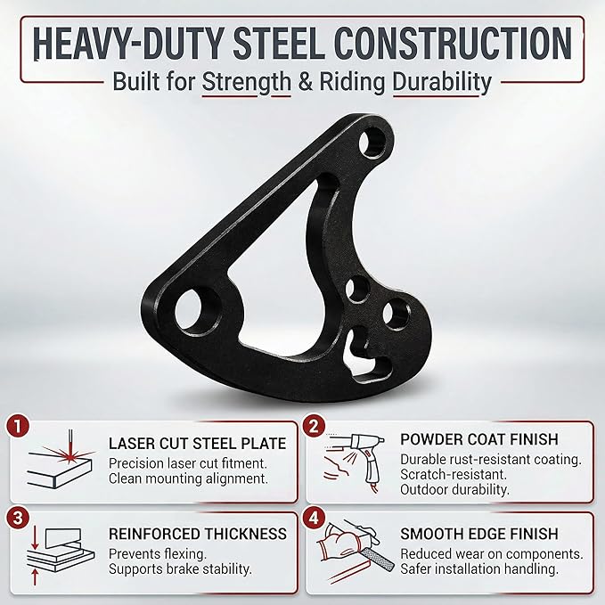 JMCHstore Mini Bike to ATV Hydraulic Brake Caliper Bracket kit for Motovox MBX10 Monster Mega Moto MM80 80cc For FRP GMB100 98cc, For Coleman CT100U CC100X; Heavy-Duty Steel Bolt-On Conversion Plate
