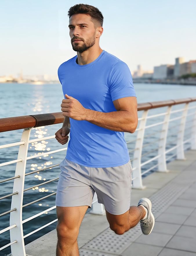 MAGCOMSEN Men's Short Sleeve UPF 50+ T-Shirt Quick Dry Workout Athletic Running Swim Tops Tee Rash Guard Performance Shirts