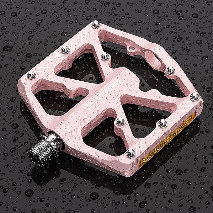 Bike Pedals 9/16 Inch - Bicycle Pedals with Reflectors - 3 Sealed Bearings MTB Pedals Wide Platform Pedals for Mountain Bike, BMX, Road Bike Pedals