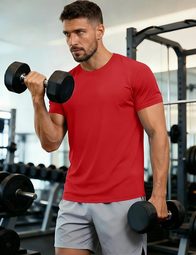 MAGCOMSEN Men's Short Sleeve UPF 50+ T-Shirt Quick Dry Workout Athletic Running Swim Tops Tee Rash Guard Performance Shirts