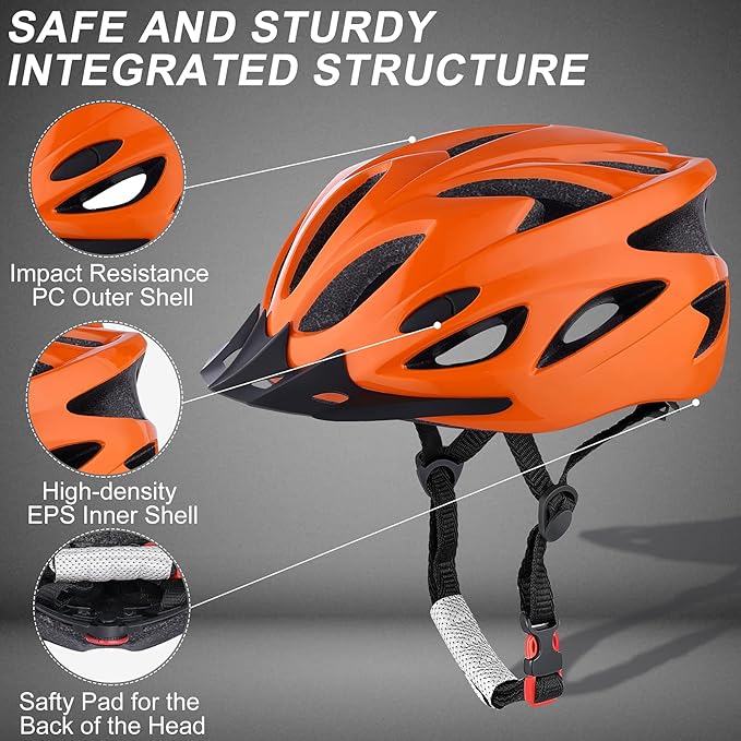 Zacro Adult Bike Helmet Lightweight for Men Women Comfort with Pads&Visor, Certified Bicycle Helmet for Adults Youth Mountain Road Biker