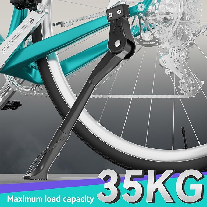 EMTB Bike Kickstand 18mm Hole Spacing M5 Rear Mount Bicycle Kickstand Fit 26-29 Inch Adult Bikes Aluminium Alloy Bike Kick Stand Adjustable for Road Bike/MTB/BMX/E-Bike
