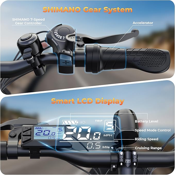 Electric Bike for Adults - Peak 750W 26''Folding Ebikes, Commuter Ebicycles with 48V Removable Battery, Up to 20+ MPH 50+ Miles, Dual disc Brakes & Dual Hydraulic Suspension