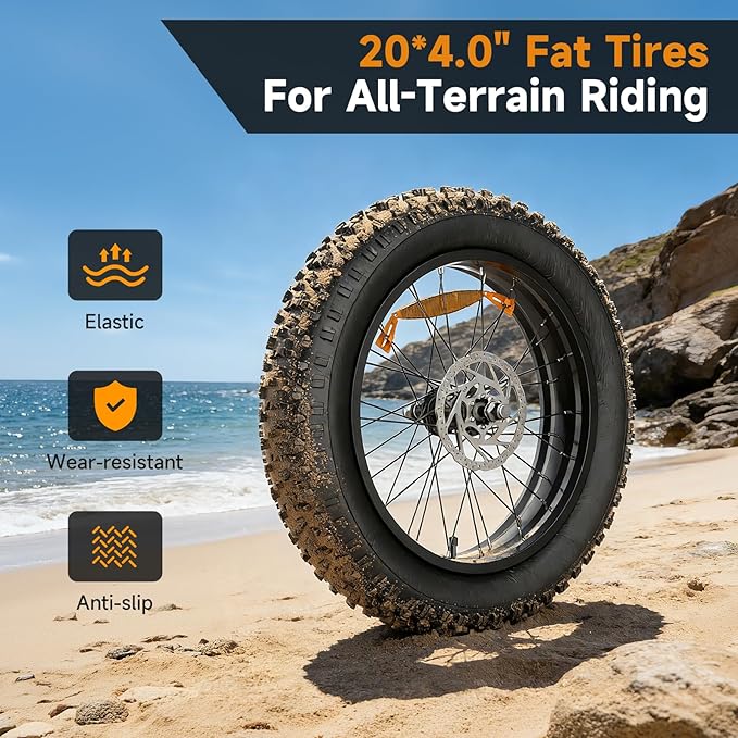 Fat Tire Electric Bike for Adults, UL2849 Certified 90% Pre-Assembled Folding E-Bike with Removable Battery & Cargo Rack