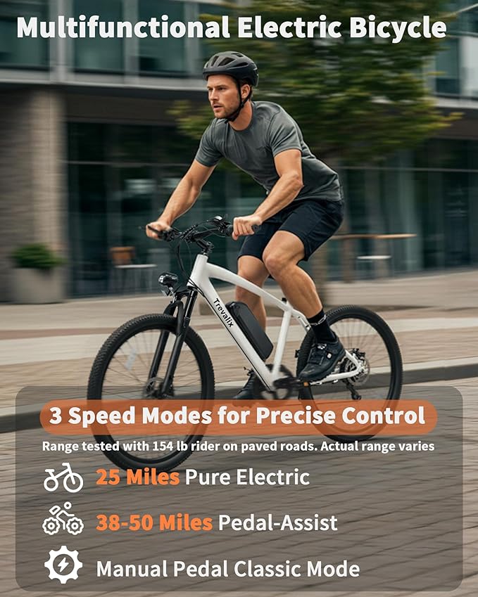 Electric Bike for Adults, 50/74 Miles 20 MPH Mountain EBike, Cadence/Torque Sensor with 500W Peak E Bike, 10.4/15.6Ah Removable Battery, 26“ Puncture-resistant Tires bike with Shimano 6-Speed
