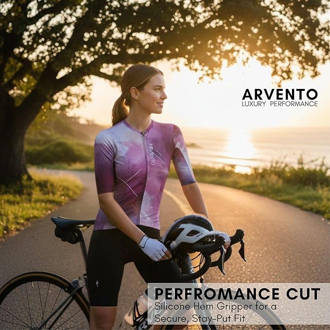 ARVENTO Unisex Cycling Jersey – Performance Fit, Breathable & Quick-Dry Short-Sleeve Road Jersey, 3 Rear Pockets