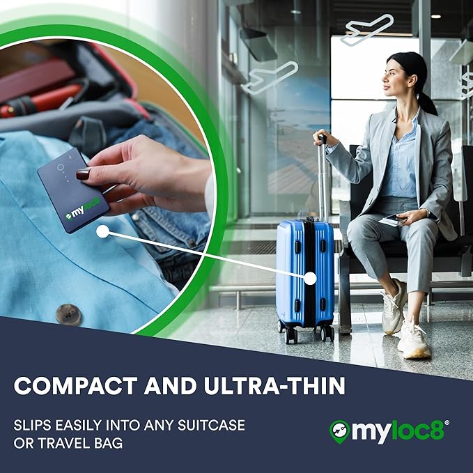 GPS Luggage Tracker for Suitcases TSA Approved, Android & iOS Compatible - Smart Tag with Bag Opening Alert - Real-Time Tracking Device for Travel or Even Car, Trailer, etc. – Long Battery Life