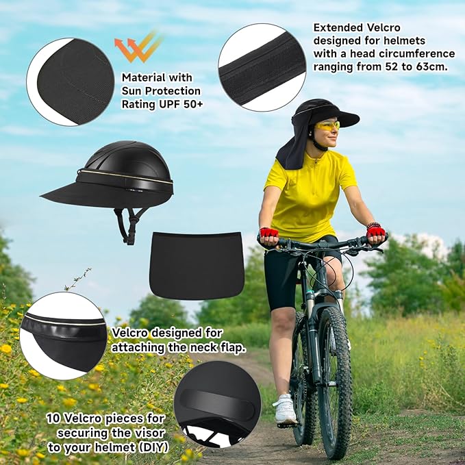 Tontron Horsriding Helmet Visor |Helmet Sunshade with Removable Neck Flap