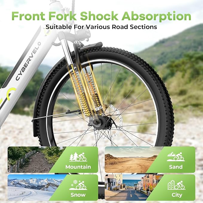 YorkE 26“ Electric Bike for Adult,1000W Peak, up 80 Miles Removable Battery Ebike,Adult Electric Bicycles for All Terrain,Men Women E Bike, 7-Speed