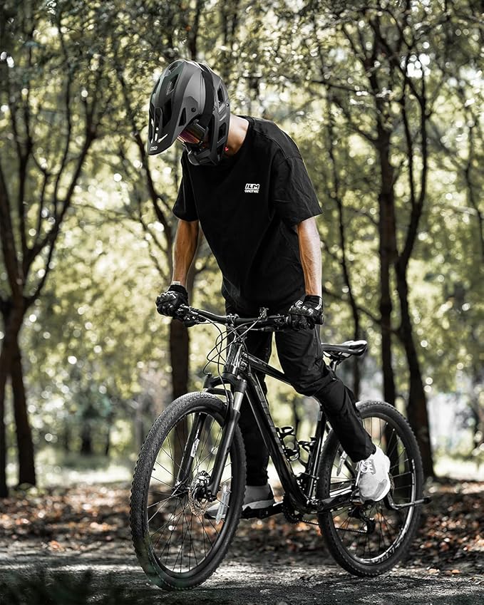ILM Full Face Mountain Bike Helmet ASTM CPSC Adult with Adjustable Visor for MTB BMX Model HT58