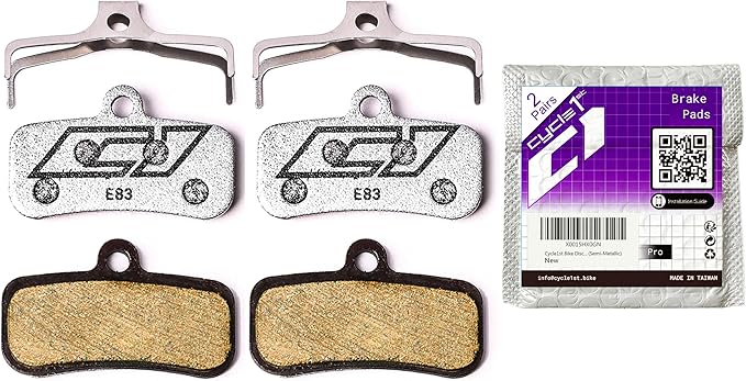 Bike Disc Brake Pads Compatible with/Replacement for Shimano 4 Piston Calipers XTR XT Surron SLX Deore Saint Zee Tektro TRP Quadiem for Mountain Bikes/MTB 83 (Ceramic/Semi-Metallic)