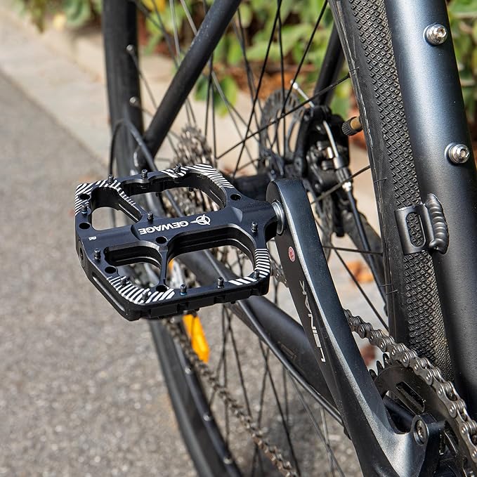 Mountain Bike Pedals -Bicycle Flat Pedals Aluminum 9/16" Sealed Bearing -Wide Platform for Road Mountain Gravel BMX MTB Bike Ideal for Downhill & Trail