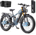 2026 Upgraded Dual Motors AWD Electric Bike for Adults 5000w/3000W/1500W Motor Dirt Ebike 40MPH/30MPH 52V/48V 30Ah/20Ah Battery Up to 90 Miles Long Range 26" Fat Tire Bicycle for Commute Mountains