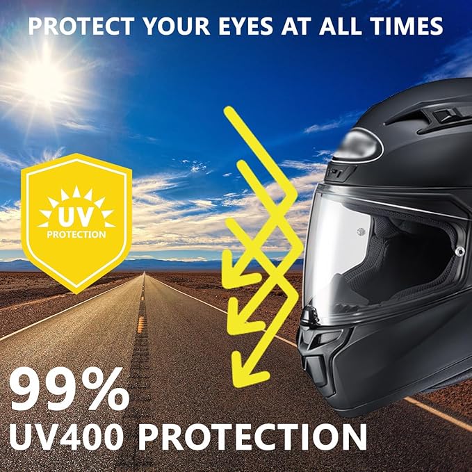 HJ-31 Helmet shield Replacement, Motorcycle Helmet Visor Compatible with HJC i10 and i70 (Revo Rose Red)