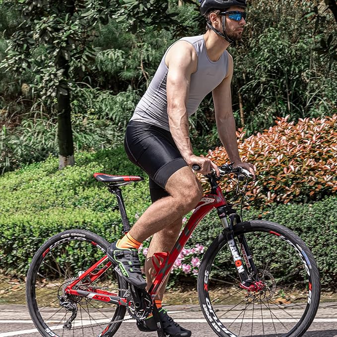 Przewalski Men’s Sleeveless Cycling Undershirt Quick Dry Bike Base Layer Vests Breathable Bicycle Jerseys Biking Tank Tops