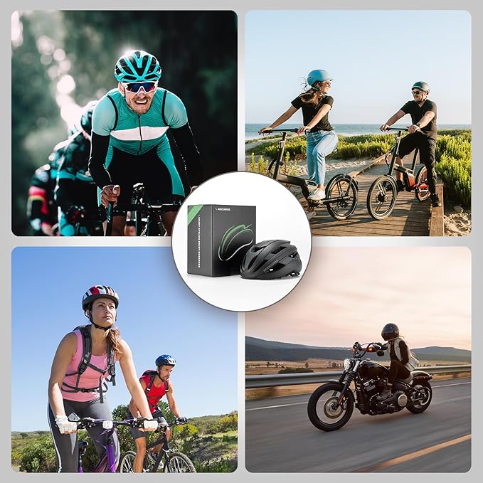 ROCKBROS Bike Helmet for Adults, Size 54-62 cm for Riders, Microshell, Adjustable Dial, Interior Padding, Air Vents, Mountain & Road Bike MTB Commuting