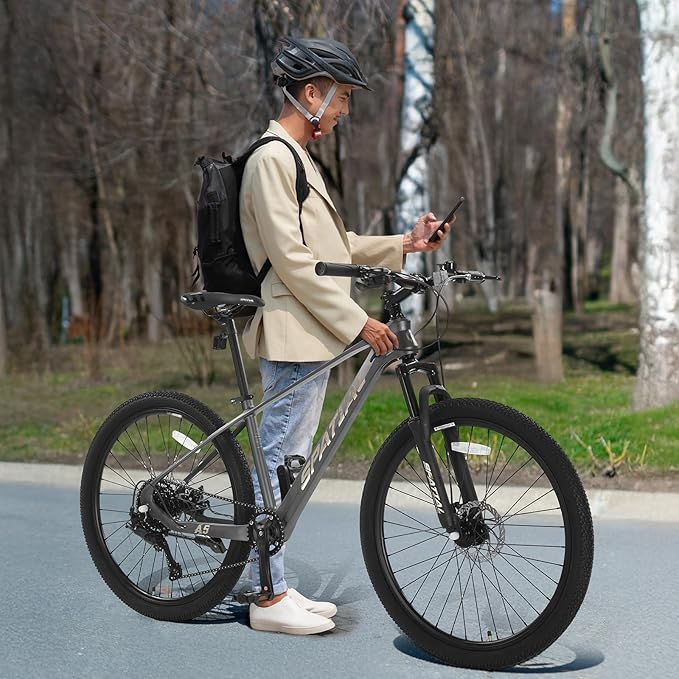 SPATIAL Mountain Bike, 20/24/26/27.5/29 inch Outdoor Cycling Bike,21/8 Speed Lightweight Aluminum Frame | Dual Disc Brakes,Adjustable Ergonomic Seat for Men Women Adult Teens