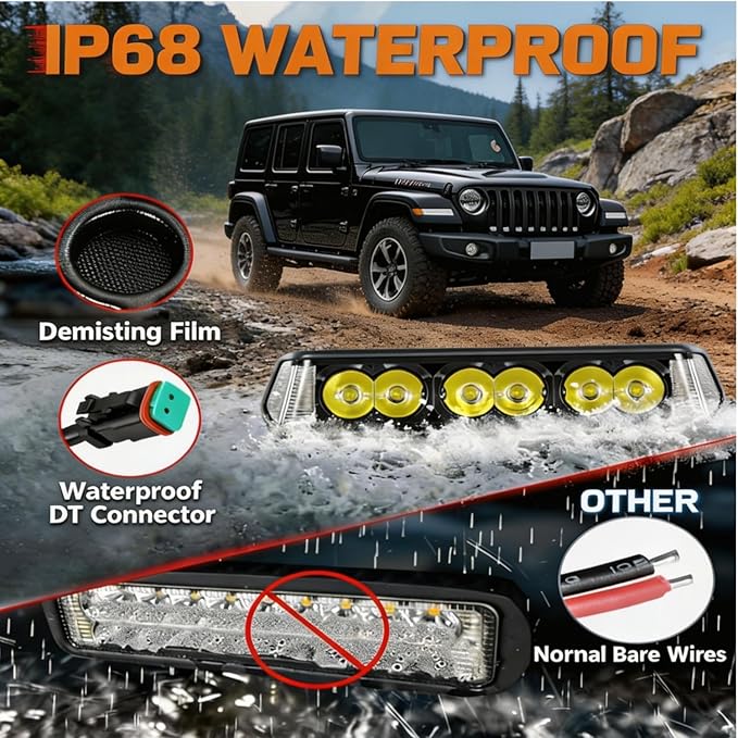 YCHOW-TECH Side Shooter LED Light Bar 2PCS 7 Inch LED Cube Pods Wiring Harness Kit Spot Flood Combo Off Road Driving Light Cube Super Bright Backup Work Lamp for ATV UTV Truck Boat Tractor