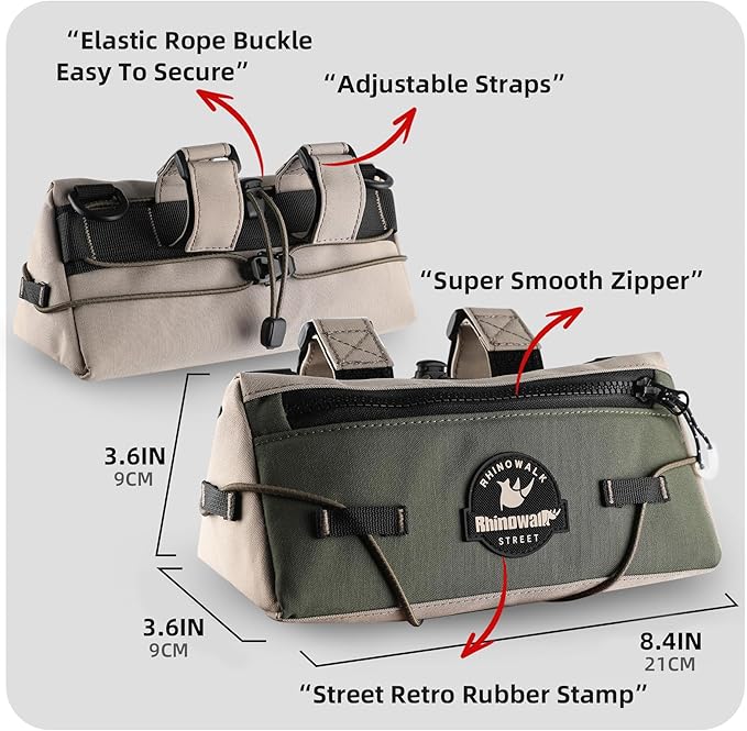 Rhinowalk Bike Handlebar Bag Bicycle Front Bag Storage Small Pouch with Shoulder Strap for Urban Cycling