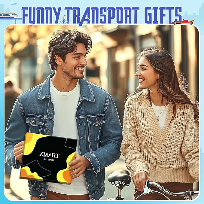 Zmart Transportation Gifts for Men Women - Airplane Cycling Race Car Socks for Adult
