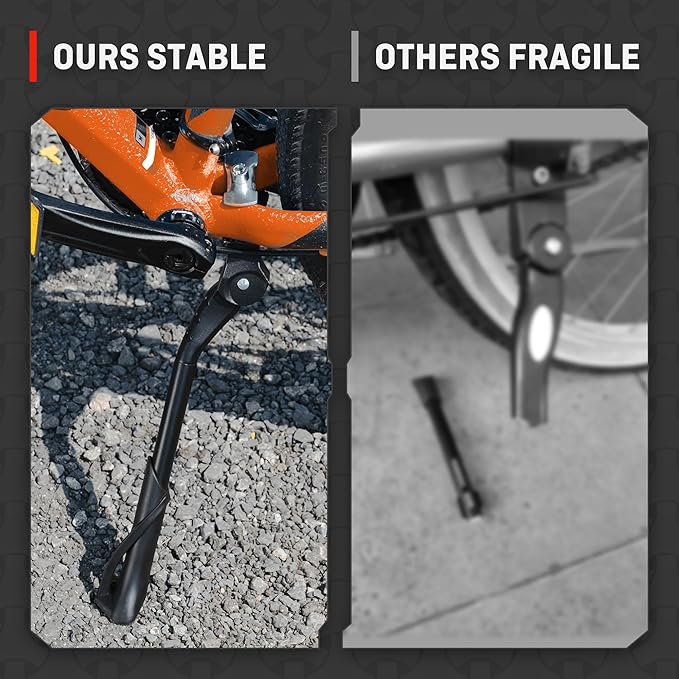 HENMI Center Mount Bike Kickstand for Adult Bikes, Adjustable Bicycle Kickstand for Most 24"-29", Non-Slip Sole, Aluminum Alloy Material, for Mountain Bike Road Bike