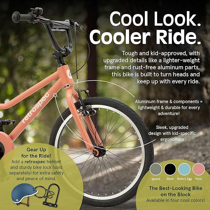 Retrospec Koda Plus Kids Bike for Boys & Girls Ages 6-8 Years - 20" Children's Bicycle, Adjustable Seat & Handlebars