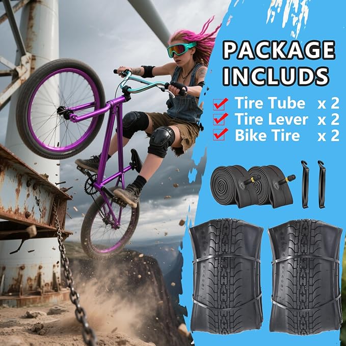SIMEIQI 26x2.35 20x2.35 Inch Cruiser Beach Bike Tire Black White Wall or Brown Cream Wall Folding Replacement Bicycle Tire for Hybrid City Commuter Trail