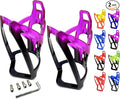 Revere Ultra-Light Bike Water Bottle Holder – Durable Bicycle Bottle Cage for Road, MTB, & Mountain Bikes – 2-Pack with Screws & Installation Tool – Premium Cycling Accessories (Purple/Black)