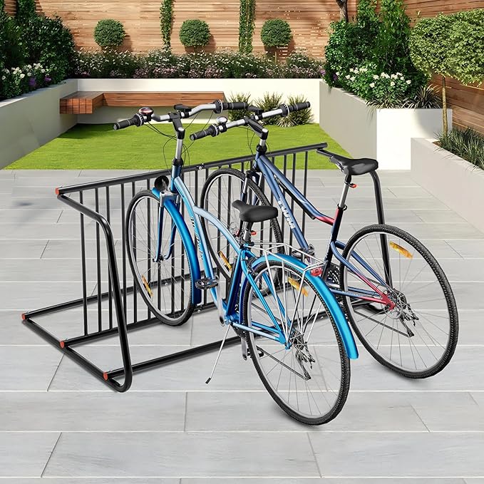 10 Holders Floor Bike Rack Stand, 60" Commercial Grid Bike Storage Rack, Freestanding Bicycle Storage Organizer Bicycle Floor Parking Stand for Garages Streets Yards Bike Events