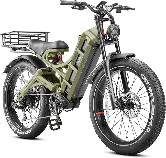 eAhora Romeo Pro 3 Electric Bike - [2026 Latest] 50MPH 5600W Dual Motor 60V 80AH 250Miles Long Range Ebike for Adults, 26" * 4.0 Fat Tire Fast Electric Mountain Bike Full Suspension Off-Road E-Bike